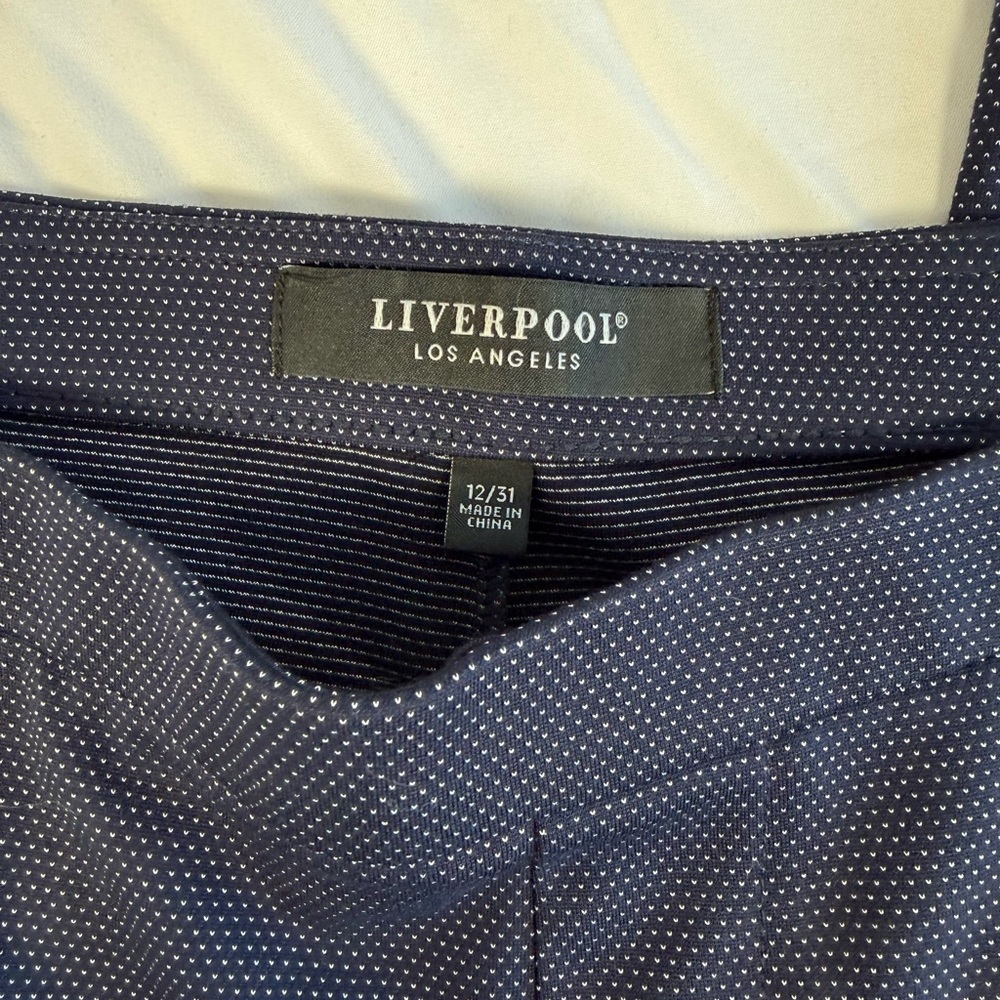 Liverpool Navy Pin Dot Pants